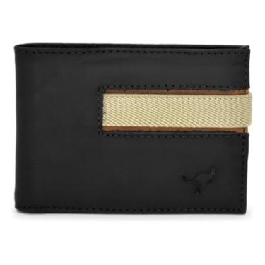 Imagem de Carteira Masculina Porta cartao Slim Couro Legítimo Com Fecho De Elástico(Preto)