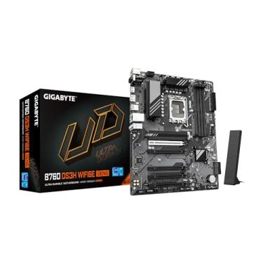 Imagem de GIGABYTE Placa-mãe B760 DS3H WIFI6E GEN5 LGA 1700 Intel B760 ATX com DDR5, 2* M.2, PCIe 5.0, USB 3.2 Gen 2x2 Type-C, WiFi 6E GbE LAN, Q-Flash Plus, PCIe EZ-Latch