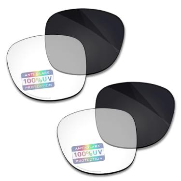 Imagem de Bowyer 2 pares de lentes femininas de alta definição compatíveis com óculos inteligentes Ray-Ban Meta Wayfarer RW4008 53 mm, Eclipse Grey Photochromic Lasered *2, RW4008 53mm