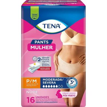 Imagem de Calcinha Descartável Roupa Íntima Tena Pants Mulher Nude P/M 16 Unidades