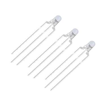 Imagem de Lâmpada LED Bicolor Redonda Transparente De 3mm 50pcs Vermelho Amarelo