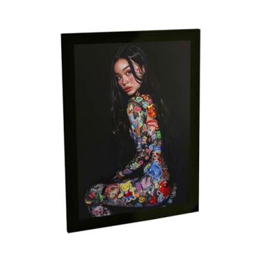 Imagem de Quadro Decorativo Grafite Mulher Tatuada Arte De Rua Ilustração Decoração Poster Quarto Sala