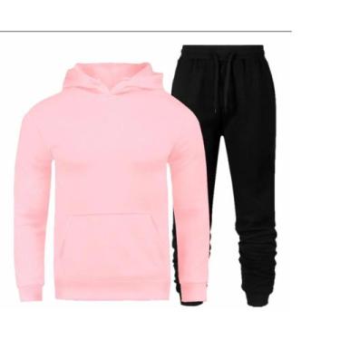 Imagem de Conjunto Moletom De Frio Unissex Liso,capuz (calça+blusa) - LGAMN, Ros