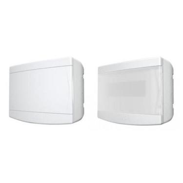 Imagem de Quadro de Distribuição Sobrepor Para 6/8 Disjuntores Sem Barramento Porta Branca - 33.04.842.4 - TIGRE