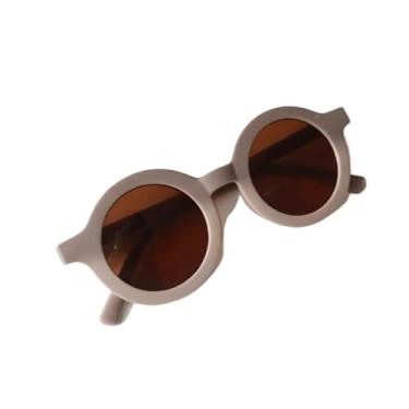 Imagem de Óculos de Sol Redondo Infantil Menina Menino(Marrom claro)