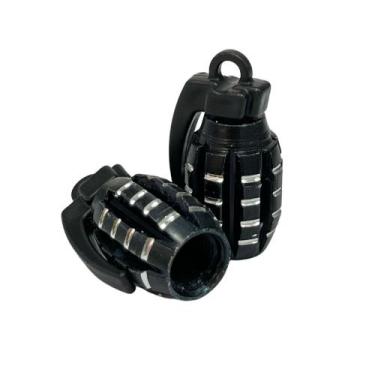 Imagem de Válvula Granada Bike Carro Moto Bico Pneu Par Preto - BIKE STILO