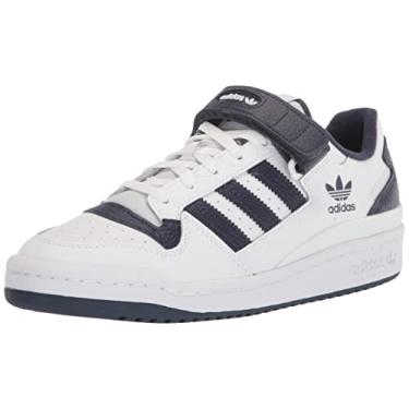 Imagem de adidas Tênis masculino Forum Low, Branco/azul marinho/branco, 45