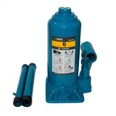 Imagem de Macaco Hidráulico Tipo Garrafa 6 Toneladas Azul RMG006 Aço Reforçado - Ribeiro Equipamentos