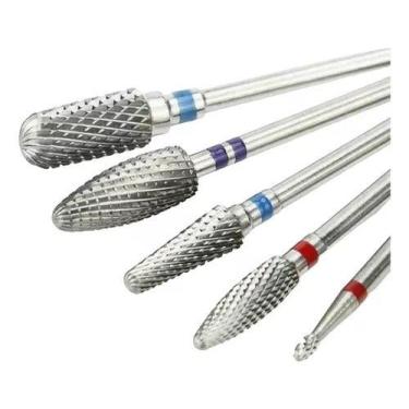 Imagem de Kit 5 Brocas Tungstênio Profissional Unhas Gel Acrigel Fibra - SG UTIL