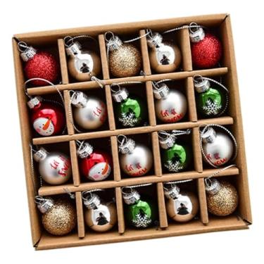 Imagem de KiBcsLic Conjunto de enfeites de bolas de Natal brilhantes com cordas penduradas Bolas de árvore de Natal Enfeites decorativos para o festival de ano novo, Boneco de Neve Colorido