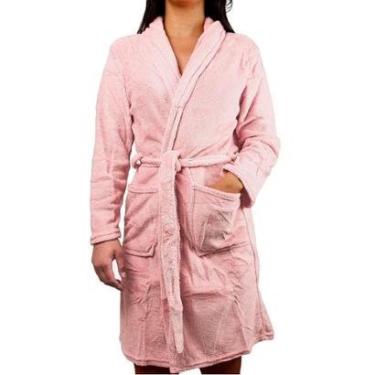 Imagem de Roupão Kimono Felpudo Unisex Microfibra Macio Pós Banho-Feminino