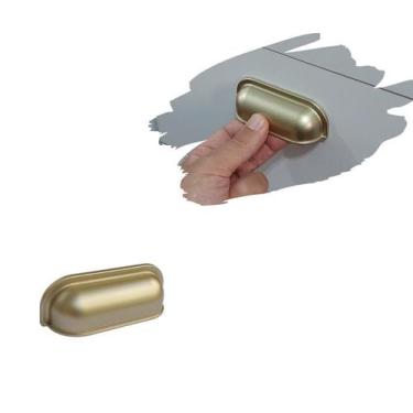 Imagem de 4 Puxador Concha para Gavetas, Armários Cor Dourado Fosco - Compras Fá