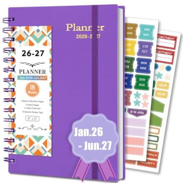 Imagem de Agenda semanal e mensal 2024-2025, agenda de 18 meses, de julho de 2024 a dezembro de 2025, agenda diária 2024-2025, agenda de trabalho para mulheres e homens, 14,5 x 20,8 cm - roxo escuro