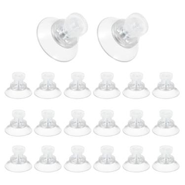 Imagem de PATIKIL Ventosas com M4 x 6 parafusos porca 1" (25 mm), conjunto de 20 suportes de sucção de plástico PVC transparente forte adesivo para janela, vidro, espelho, parede, porta, cozinha, banheiro