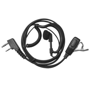 Imagem de Fone de ouvido giratório em forma de G de 2 pinos com microfone Ptt para Baofeng UV-5R BF-888S BF-F8HP UV-82 UV-82HP Fone de ouvido para Walkie Talkie Kenwood TK-2107 TK-3107