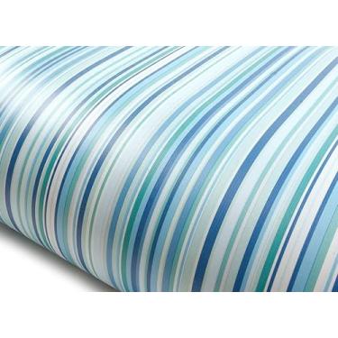 Imagem de ROSEROSA Papel de parede autoadesivo com listras multicoloridas, acabamento de moldagem de bancada para porta LW350