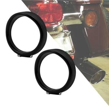 Imagem de HDBUBALUS Estilo Viseira para Anel de Sinalização de Seta Serve para Harley Touring Electra Glide Road King Softail Preto