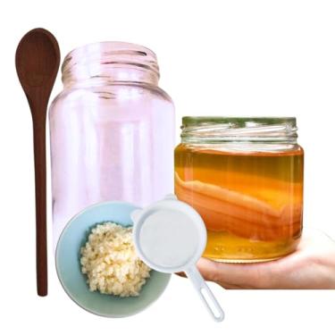 Imagem de Scoby Kombucha Original + Colher de Pau + Kefir de Leite + Frasco 500ml e Peneira!