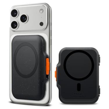 Imagem de Spigen Tintap (MagFit+) Suporte magnético para cartão projetado para carteira MagSafe compatível com iPhone 16, iPhone 15, iPhone 14, iPhone 13, iPhone 12, modelos MagSafe - Preto