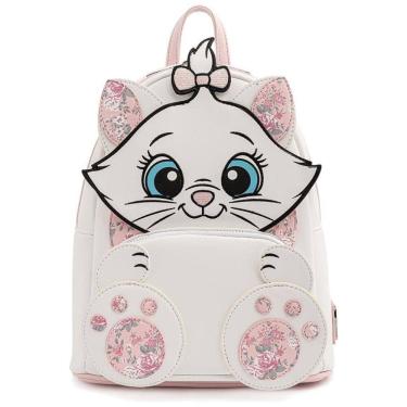 Imagem de Mochila Escolar Infantil Loungefly Disney Marie Floral para Crianças a Partir de 12 Anos, Branca