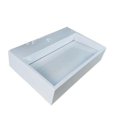 Imagem de Cuba De Apoio Banheiro Diamond Pedra 60x40cm Branco Standard