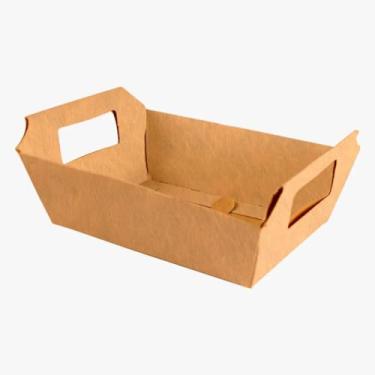 Imagem de Kit 10 Cestinhas de Papel Coloridas 18x12x5cm – Para Presentes, Chocolates, Lembrancinhas e Decoração do Dia das Mães (Kraft,10 UNIDADES)