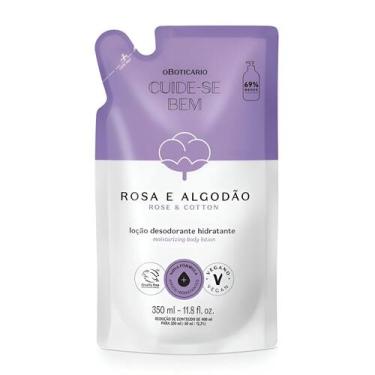 Imagem de Refil Loção Hidratante Cuide-se Bem Rosa e Algodão 350ml - O Boticário