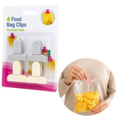 Imagem de Prendedor para Fechar Embalagens de Alimentos  Kit com 4 Peças Reutili
