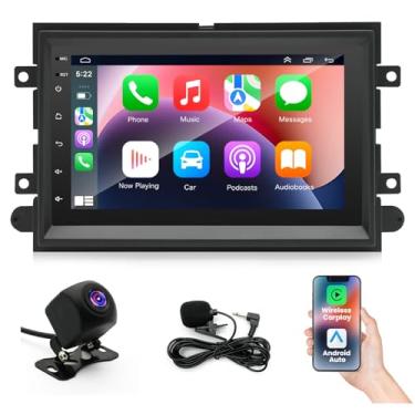Imagem de Rádio estéreo para carro Android 14 para Ford F150 F250 F350 2004-2014, rádio automotivo 4+64G com CarPlay sem fio/Andriod Auto, rádio com tela sensível ao toque de 17 cm com WiFi/Bluetooth/câmera de