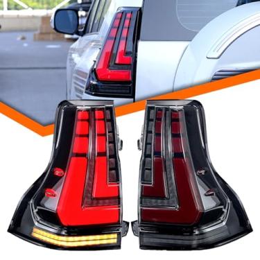 Imagem de COOLDNA Luzes traseiras de LED para Lexus GX460 2010-2023 e Toyota Prado 2010-2021 Conjunto de lanterna traseira com lente fumê / seta sequencial/Animação de inicialização/Lâmpada traseira do lado do
