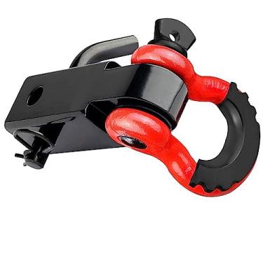 Imagem de Generic Receptor do Engate Manilha, Metal Forte de Grande Resistência Amplamente Utilizado do Gancho de Reboque de SUV para Resgatar (Vermelho)