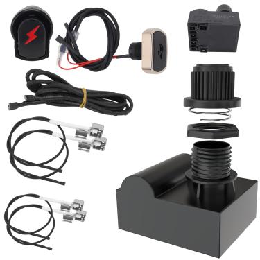 Imagem de Kit de ignição de grelha com 4 saídas G511-0055-W1 para substituição Charbroil Igniter Interruptor de ignição Charbroil 80018343, módulo de ignição eletrônica com fios e botões de pressão para peças