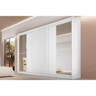Imagem de Guarda Roupa Casal Com Espelho 3 Portas 6 Gavetas Vitoria Peroba Off W