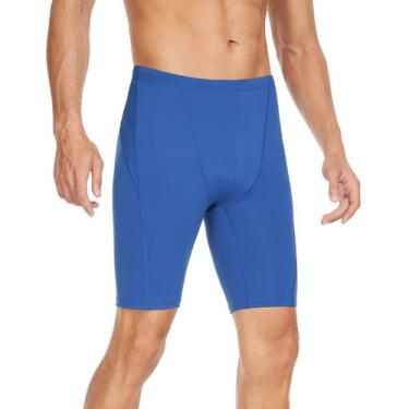 Imagem de Jammers de natação Fiteng Athletic Training Endurance Masculinos Azul 