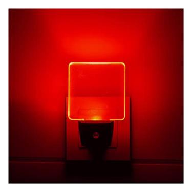 Imagem de 2 pacotes de 0,5 W Plug in LED Night Light com sensor de crepúsculo até o amanhecer vermelho