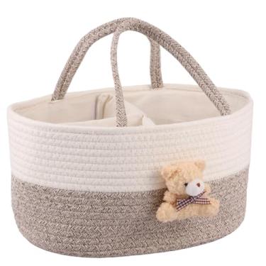 Imagem de Zuxmvot Organizador de fraldas portátil, corda de algodão macio, organizador de fraldas para bebês com alça resistente para berçário doméstico, sala de estar, meninos e meninas (B)