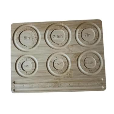 Imagem de UGPLM Placa de bambu para fazer contas de joias, organizador e acessórios práticos para exibição de pulseiras portáteis, placa de medição