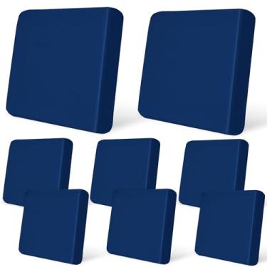 Imagem de pickyNproud 8 peças de capas de almofada de pátio elásticas para sofá ao ar livre, capas de substituição laváveis para móveis com parte inferior elástica para sofá e cadeira