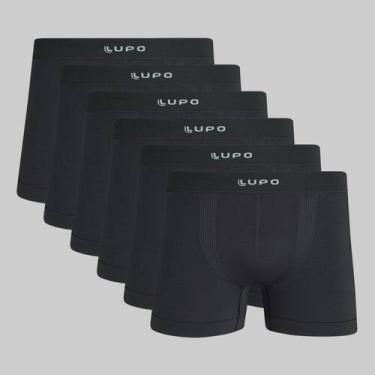 Imagem de Kit 6 Cuecas Lupo Boxer Micromodal Sem Costura 00661, Grafite, G