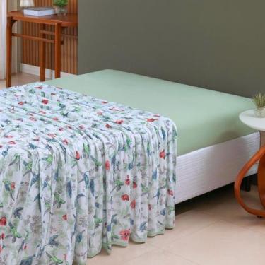 Imagem de Lençol de Cima Casal Malha 100% Algodão Estampado Avulso sem Elástico 
