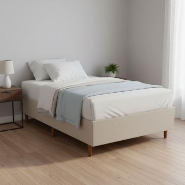 Imagem de Base Cama Box Solteiro Padrão 88x188x37 Cor Bege