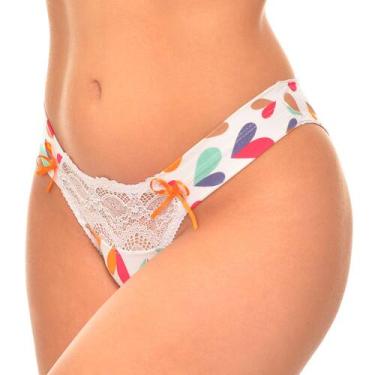 Imagem de Kit 3 Calcinha Tanga Dia a Dia Estampadas Lycra 403 - Fabulosa, P