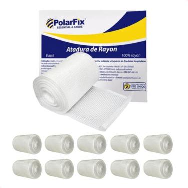 Imagem de Kit 10 - Atadura de Rayon N Estéril PolarFix 7,5cmx5m - Full