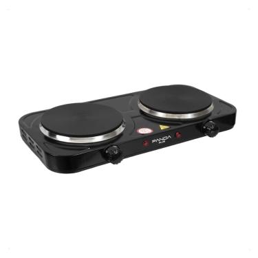 Imagem de Fogão Cooktop De Mesa Fogareiro Portátil 2 Bocas Panda Plus Preto/Branco 110/220V Design Moderno Compacto e Eficiente