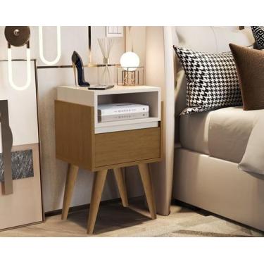 Imagem de Kit 2 Mesas de Cabeceira Pergola Plus Pés Palito 30cm Cores - Comprar 