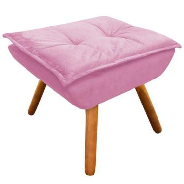 Imagem de Puff Decorativo Opala Suede Rosa Bebê - D'Rossi