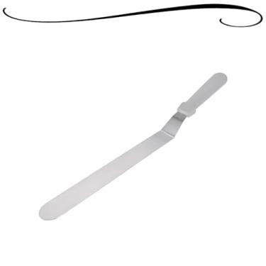Imagem de Espátula Gourmet Confeitar Angular Lâmina Inox Com Cabo Plástico Confeitaria Cozinha Decorar Bolos 37cm