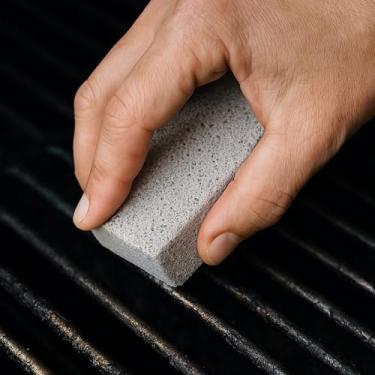 Imagem de Limpador de grelha resistente, 2 peças de tijolos de churrasqueira, bloco de limpeza de pedra para grelha, pedra-pomes para limpeza de grelha, fogões planos para churrasco, pedras, limpadores de