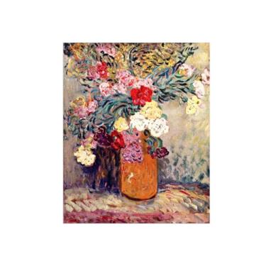 Imagem de Pôster e impressões em tela de flores vintage - reprodução de pintura de parede famosa - vaso de flores 5 imagens para sala de estar 40 x 50 cm 16 x 20 pol sem moldura