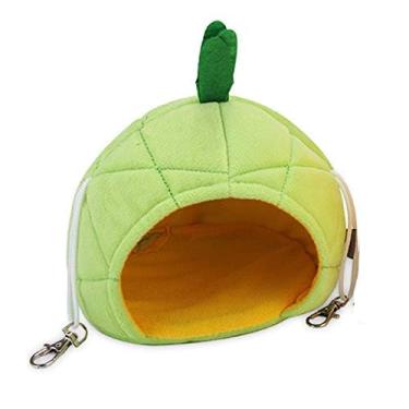 Imagem de Hamster Hammock Cama macia pequena casa animais de estimação Hamster pendurado casa gaiola ninho para porquinho-da-índia rato chinchila dormir e brincar (abacaxi verde)